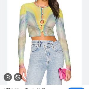 AFRM Mikka Top in Multi Watercolor